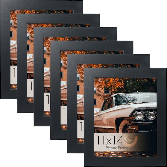 WallsThatSpeak Vertically or Horizontally Hanging Black 11&#x22; x 14&#x22; Picture Frame with Glass, 6ct.